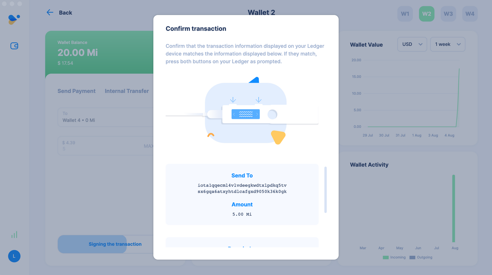 confirm transaction ledger